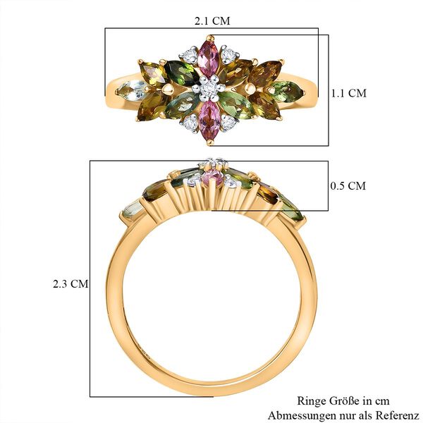Multi-Turmalin und Zirkon Ring - 1 ct. image number 7
