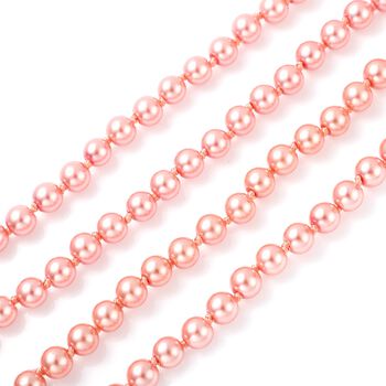 Glasperle, Kunststoff Perle mehrreihige Halskette ca. 56 cm+ 7.5 cm extender, Eisen ros&eacute;vergoldet