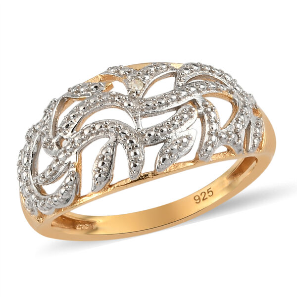 Diamant Ring 925 Silber 585 Vergoldet image number 4