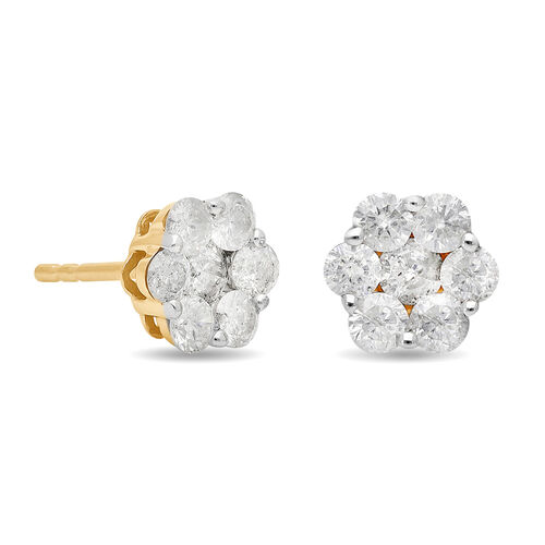 Diamant Zertifiziert Ohrstecker 375 Gelbgold ca. 1.00 ct image number 0