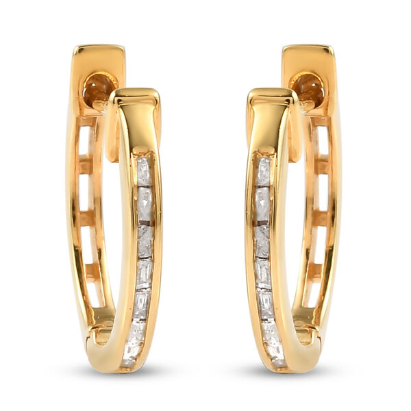 Diamant Creolen in Silver vergoldet