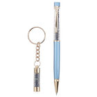 Premium Kollektion - Echter blauer Saphir-Kugelschreiber mit extra Mine und Schlüsselanhänger image number 4