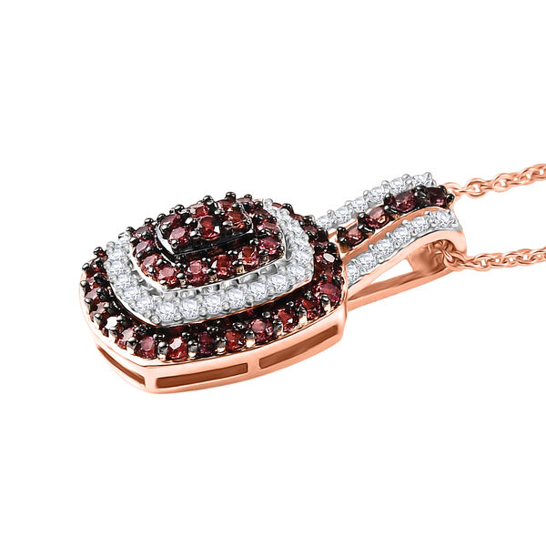 D'Joy AA Padparadscha Saphir und Zirkon Anh&auml;nger mit 50cm Kette - 1,36 ct. image number 3