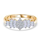 LUXURIANT DIAMOND - Lab Grown Diamant SI-GH Ring 925 Silber 750 Gelbgold Vermeil (Größe 16.00) ca. 0.50 ct
