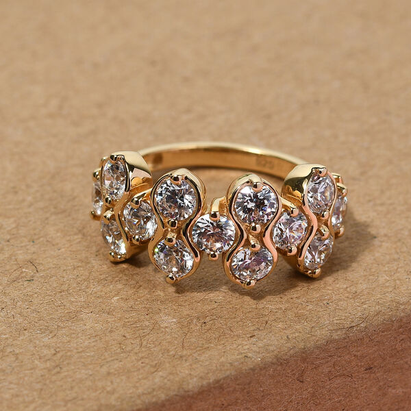 LUSTRO STELLA - feinster Zirkonia-Ring, 925 Silber vergoldet image number 2