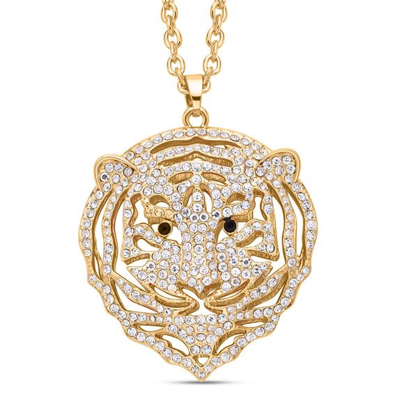 2er-Set, schwarzer und wei&szlig;er Kristall-Anh&auml;nger mit Kette und Ohrringe - 6 ct. image number 3