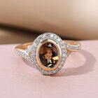 Premium goldener Tansanit und Diamant-Ring, 585 Gold  ca. 1,45 ct image number 1