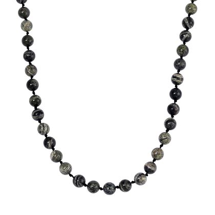 Gr&uuml;ner Zebra-Jaspis Halskette ca. 45 cm Reiner Edelstahl ca. 268,95 ct.