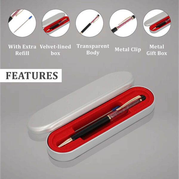 Premium Kollektion - Echter Rubin-Kugelschreiber mit extra Mine image number 5