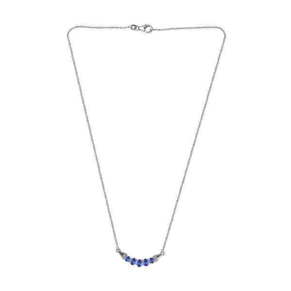 Tansanit Halskette, ca. 45 cm, 925 Silber platiniert, ca. 1.04 ct image number 4