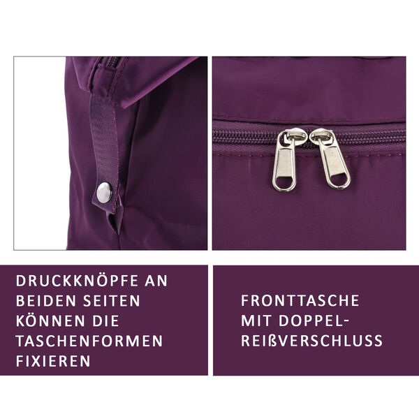 Faltbare Nylon-Reisetasche, Lila image number 5