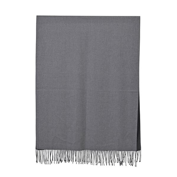 Eleganter Ombre-Schal mit Fransen, 68x180 cm, Steingrau image number 3