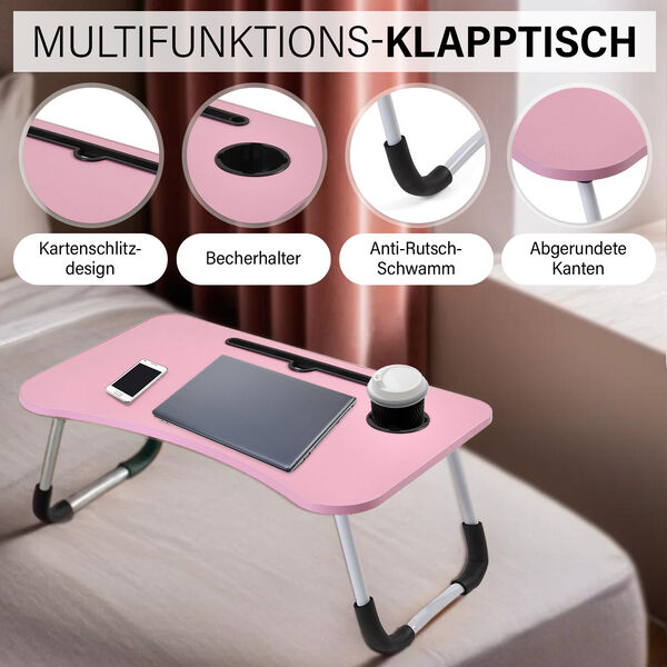 Tragbarer multifunktionaler Klapptisch, rosa image number 2