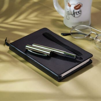 Klassisches Hardcover-Tagebuch & F&uuml;llfederhalter-Geschenkset, 15x1.5x11cm