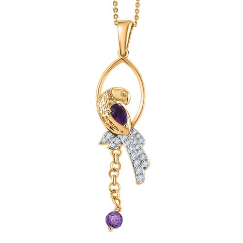 GP Trifono Kollektion - Afrikanischer Amethyst, Zirkon und blauer Saphir-Anhänger mit 50cm Kette - 0,78 ct. image number 0