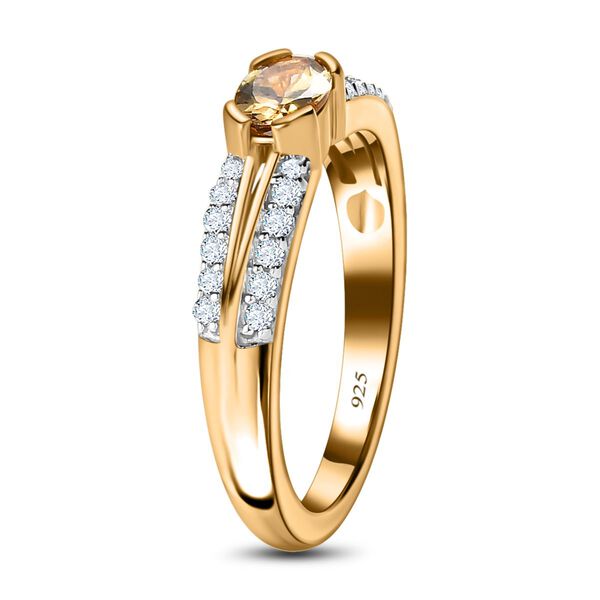 AA nat&uuml;rlicher, goldener Tansanit und Zirkon-Ring - 0,79 ct. image number 5