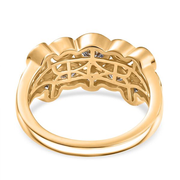 LUXURIANT SI Labor Diamant Ring, 925 Silber 750 Gelbgold Vermeil - 1 ct. image number 5