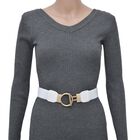 Modischer Gürtel mit Metallschnalle, Größe 4x75 cm, gewebt, Weiß