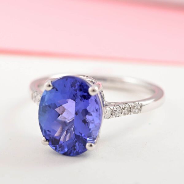 ILIANA zertifiziert und geprüft AAA Tansanit und GH-SI Diamant Ring in 750 Weißgold - 3,50 ct. image number 1