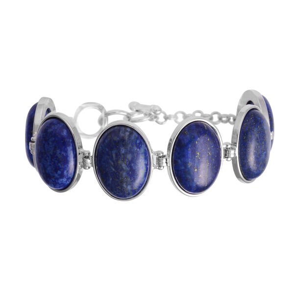 Lapislazuli-Armband, 19 cm, silberfarben ca. 150,00 ct