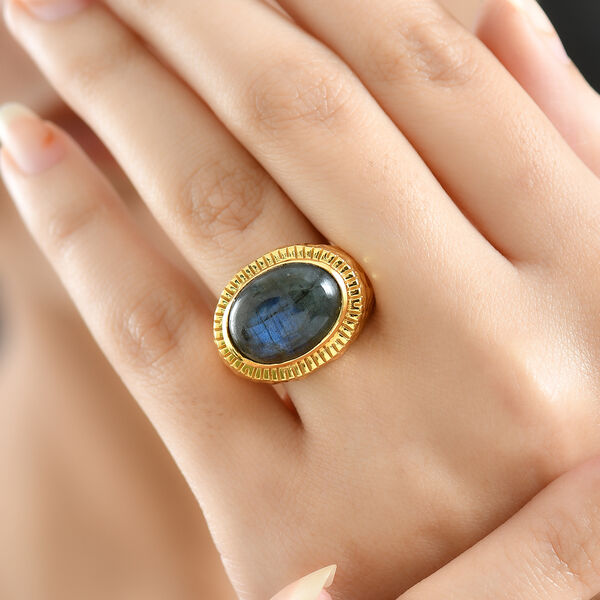 EVER TRUE AAA Labradorit Ring Nickelfreies Messing (Gr&ouml;&szlig;e 23.00) ca. 9,34 ct image number 3