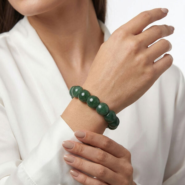 Gr&uuml;ner Aventurin Armband Flexibel, ca. 200.00 ct image number 3