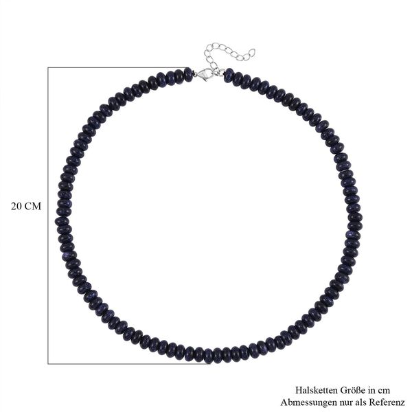 Blaue Sandstein Halskette, 45+5 cm - 200 ct. image number 5