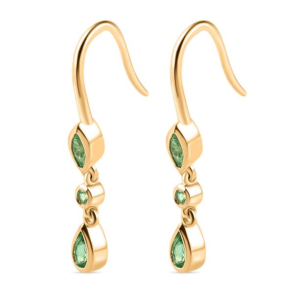 Merelani Mint-Granat Ohrringe, 925 Silber Gelbgold Vermeil ca. 0,94 ct image number 4