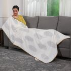 NAKKASHI - Fabrics: Handstempeldruck 100% Muslin-Baumwolle Dohar-Decke, 200x200 cm, Gelbe Blumen groß image number 1