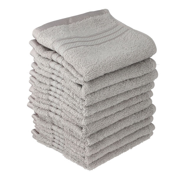 10er-Set - Frotteehandt&uuml;cher aus 100% &auml;gyptischer Baumwolle, Grau image number 2