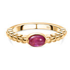 Afrikanischer Rubin (Fissure gefüllt) Ring, 925 Silber Gelbgold Vermeil, (Größe 16.00) ca. 0.68 ct