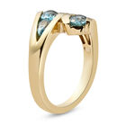 Kambodschanischer blauer Zirkon Bypass Ring 925 Silber vergoldet  ca. 2,27 ct image number 4