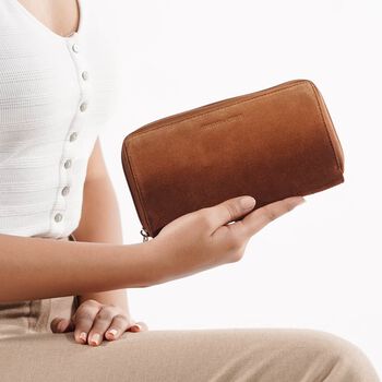 Echtleder Brieftasche mit RFID-Schutz, cognacfarben