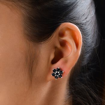 Schwarze Spinell-Ohrstecker - 3,42 ct.