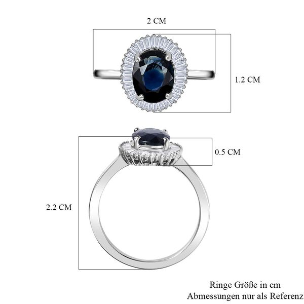 RHAPSODY AAAA australischer blauer Saphir und VE EF Diamant Ring in 950 Platin – 1,60 ct. image number 5