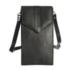 100% echte Leder Crossbody Handy-Brieftasche mit RFID Schutz, Schwarz image number 0