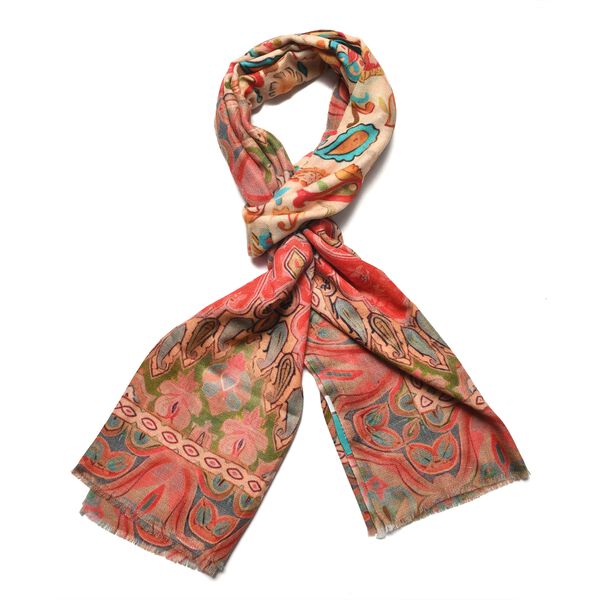 LA MAREY Schal aus 100% Premium-Kaschmir mit Digitaldruck, 70x200 cm, Paisleymuster image number 8