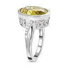 Ouro Verde-Quarz und weißer Zirkon-Ring, 925 Silber platiniert  ca. 5,77 ct image number 6