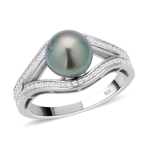 Tahiti Perle und Zirkon-Ring image number 4