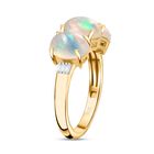 AA Natürlicher, äthiopischer Welo Opal, Weißer Diamant Ring, 925 Silber 750 Gelbgold Vermeil (Größe 20.00) ca. 2.34 ct image number 5