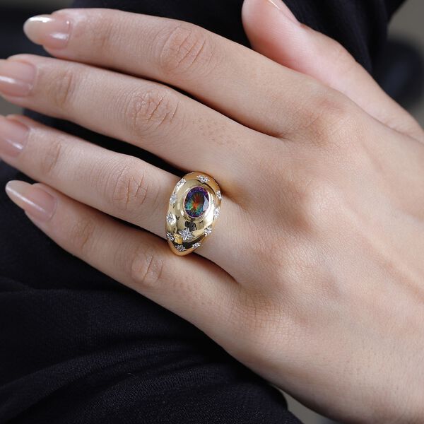 Nebula Quarz und Zirkon Ring, ca. 1,66 ct. image number 2