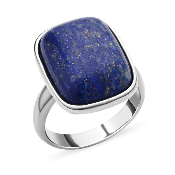 Lapislazuli Ring, Reiner Edelstahl, (Größe 16.00). ca. 35.00 ct image number 4