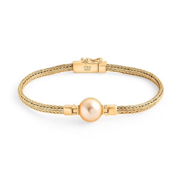 D'Joy Royal Bali - AAA goldenes S&uuml;dseeperle und Labor Diamant Tulang Naga-Armband image number 0