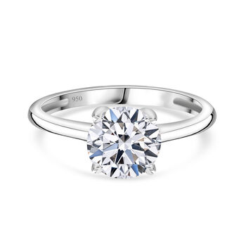 LUXURIANT SGL zertifizierter VS-EF Labor Rundschliff Diamant Ring in 950 Platin - 2 ct.