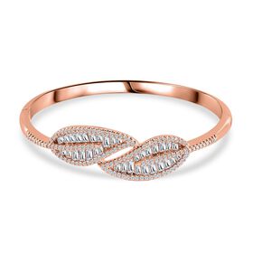 Weißer Zirkonia-Armreif in Roségoldton, 19 cm - 5 ct.