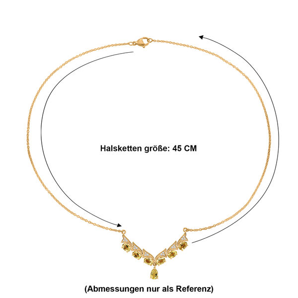 EVER TRUE AAA Ouro Verde-Quarz Halskette ca. 45 cm Nickelfreies Messing ca. 3,64 ct. image number 4