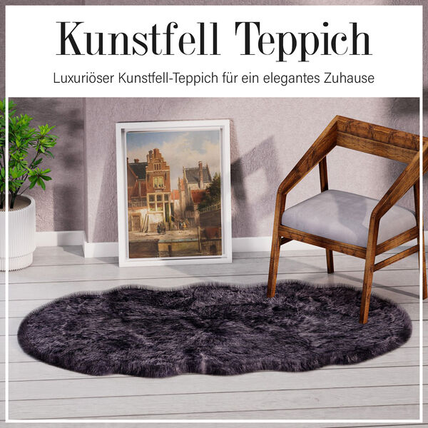 Kunstfell Teppich, dunkelgrau image number 5