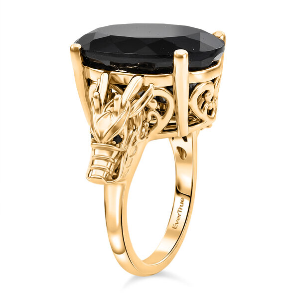 EverTrue AA schwarzer Glasachat und schwarzer Spinell Ring - 9,68 ct. image number 4