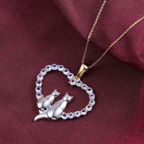 D joy Tansanit Schmuckset 925 Silber 750 Gelbgold Vermeil, 925 Silber Zweifarbige Beschichtung ca. 2,52 ct. image number 1