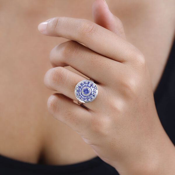 Tansanit und Zirkon Cocktail Ring - 1,76 ct. image number 3